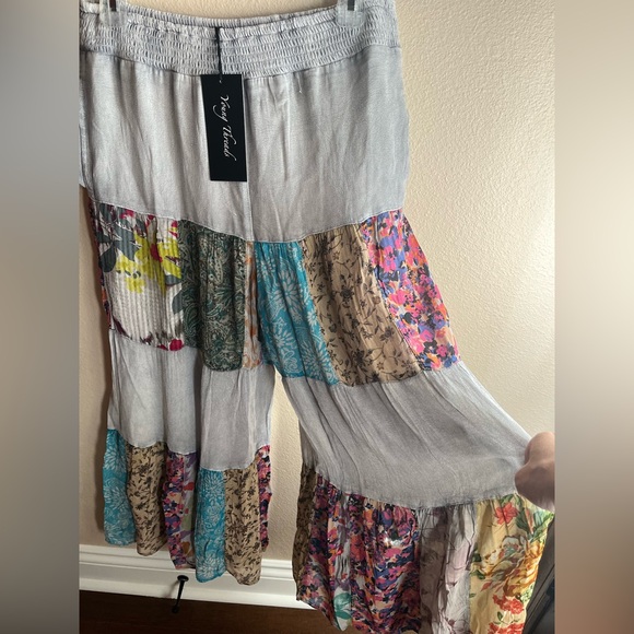 Young Threads Pants - Bohemian Patchwork Wide Leg Pants